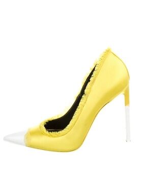 Tom Ford Yellow Satin Raw Edge Trim Pumps - Yellow